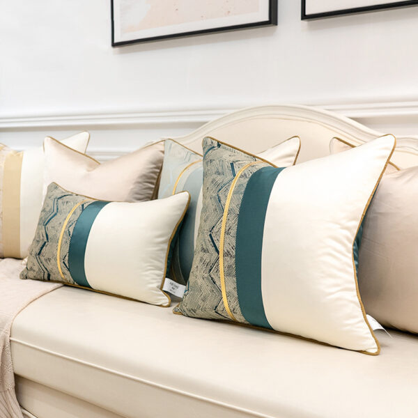 Home Fashion Splicing Pillow Cover Home Model Room Decoration - Image 5