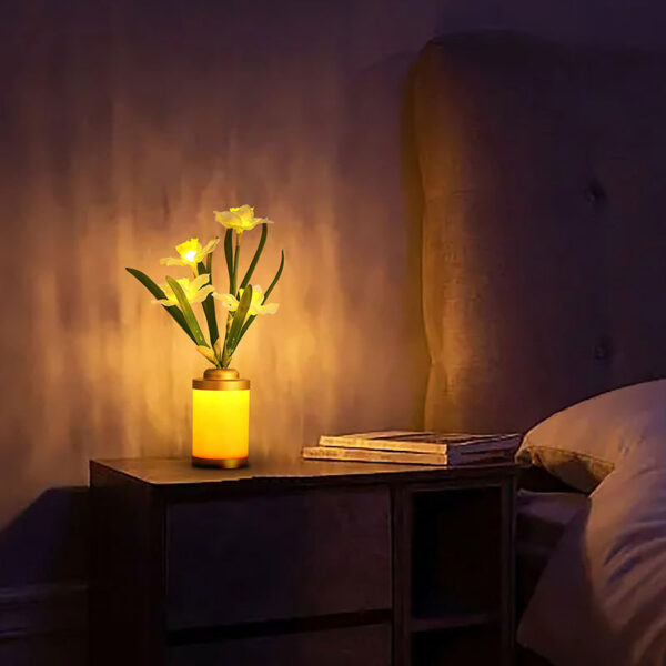Flower Lamp Home Fashion Minimalist Creative USB Vase Light Home Decoration - Image 2